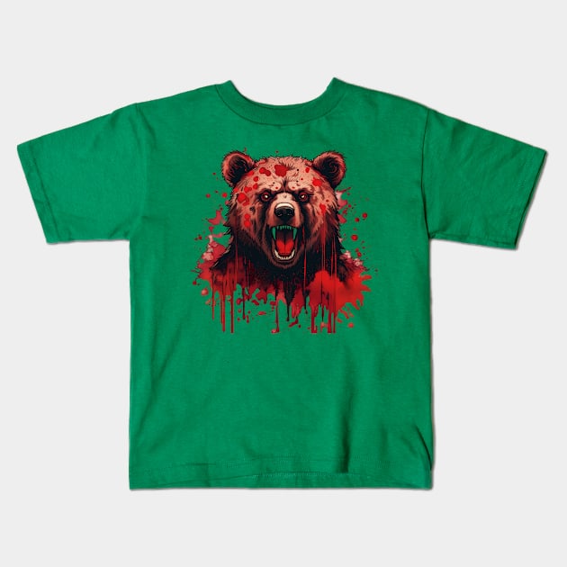 Gory Bear Grunge Spectacle Kids T-Shirt by trubble